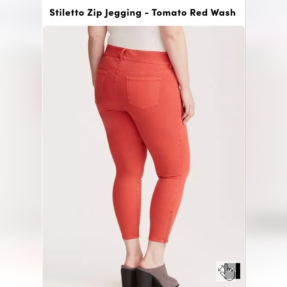 Torrid 18T Stiletto Zip Jegging - Tomato Red Wash